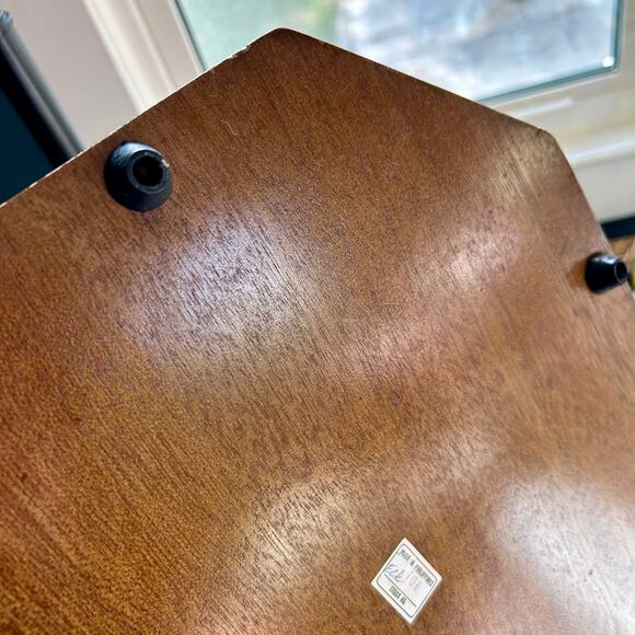 Vintage MCM Octagon Charcuterie Appetizer Board Wood and Ceramic Tile - Picture 7 of 10